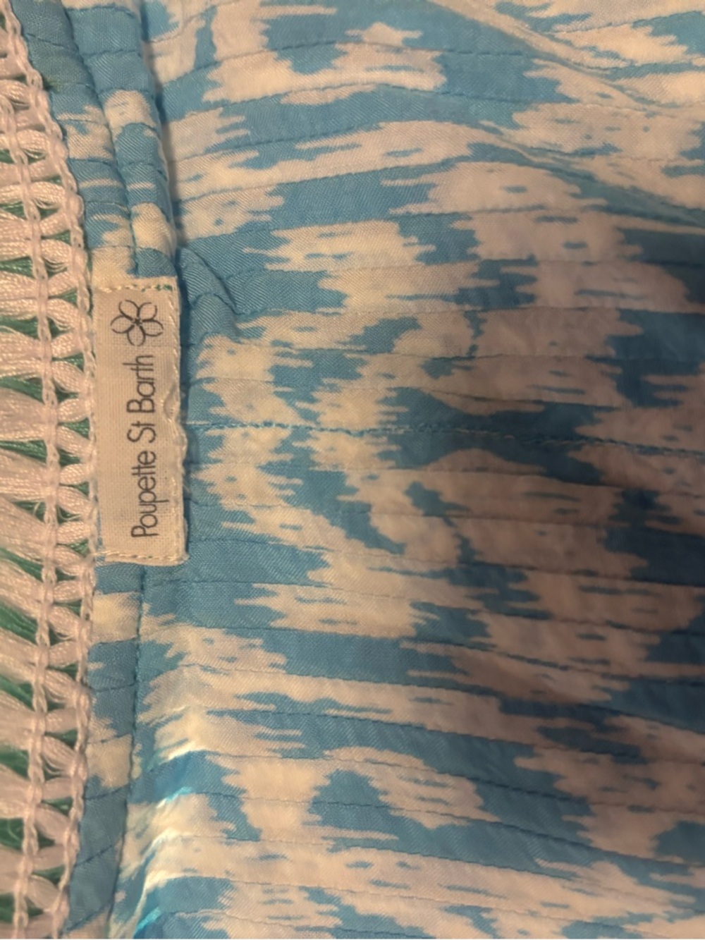 Sail to Sable x Poupette St Barth Blue & White Printed Sleeveless Tunic - Picture 3 of 3